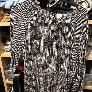 H&M Monochrome Long Sleeve Dress